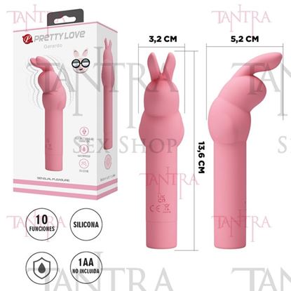Stick estimulador femenino con forma de conejo y carga USB